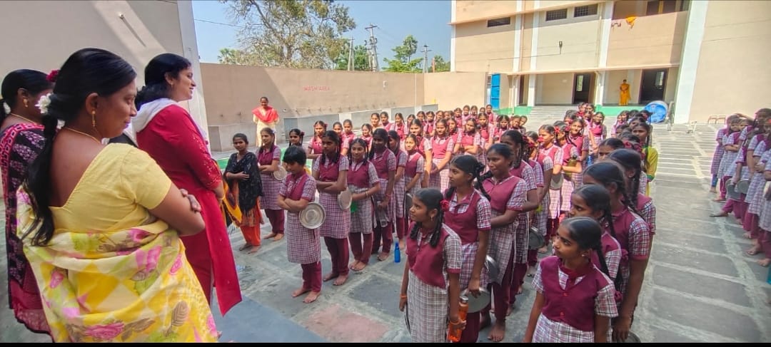 Suryapet Additional Collector Priyanka who conducted a surprise inspection of the KGBV school