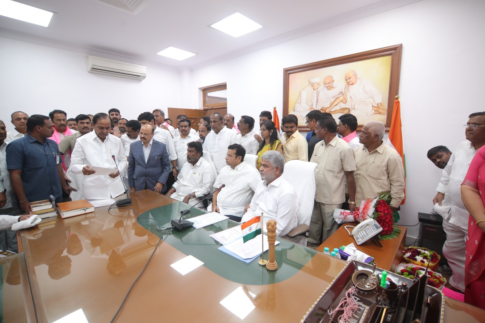 After two months, CM KCR took oath as MLA